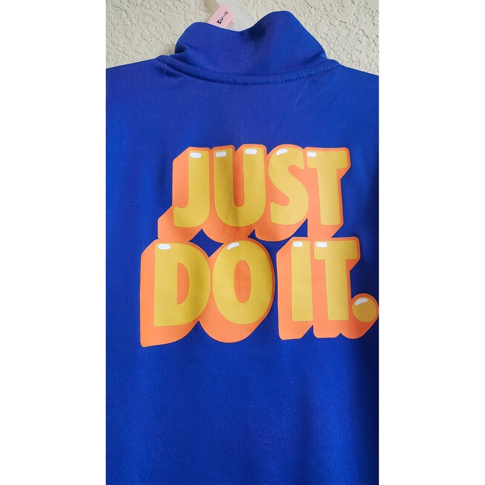 Nike Kids Royal Blue Just Do It Graphic Print Full Zip Track Jacket 3T Boys - Picture 12 of 13